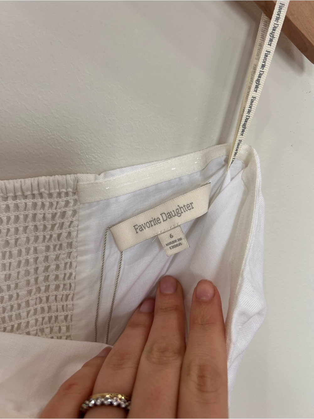 Favorite Daughter Strapless White Linen Midi Dress NWT - Picture 5 of 11